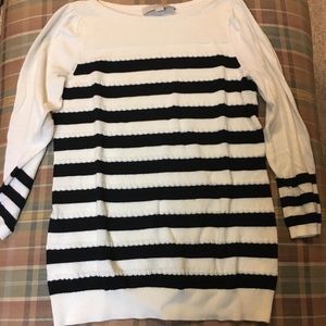 Loft Maternity black and cream color sweater.